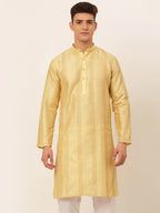 Jompers Men's Golden Embroiderd Kurta Only | Grocsy