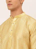 Jompers Men's Golden Embroiderd Kurta Only | Grocsy