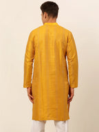 Jompers Men's Mustard Embroiderd Kurta Only | Grocsy