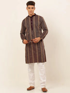 Jompers Men's Purple Embroiderd Kurta Only | Grocsy