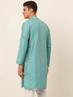 Jompers Men's Sky Blue Embroiderd Kurta Only | Grocsy