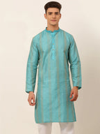 Jompers Men's Sky Blue Embroiderd Kurta Only | Grocsy