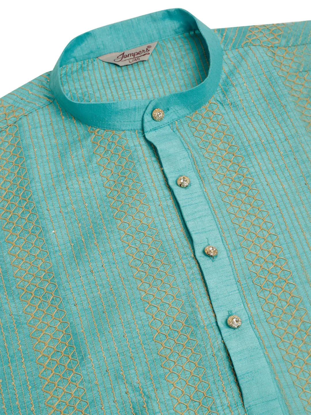 Jompers Men's Sky Blue Embroiderd Kurta Only | Grocsy