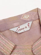 Jompers Men's Pink Collar Embroidered Woven Design Kurta Pajama | Grocsy