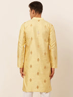 Jompers Men's Golden Embroidered Sequinned Kurta Only | Grocsy