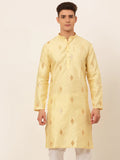 Jompers Men's Golden Embroidered Sequinned Kurta Only | Grocsy