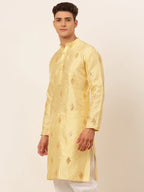 Jompers Men's Golden Embroidered Sequinned Kurta Only | Grocsy