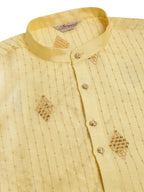 Jompers Men's Golden Embroidered Sequinned Kurta Only | Grocsy