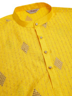 Jompers Men's Mustard Yellow Embroidered Sequinned Kurta Only | Grocsy