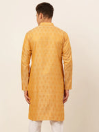 Jompers Men's Silver and Golden Woven Design Kurta Only | Grocsy