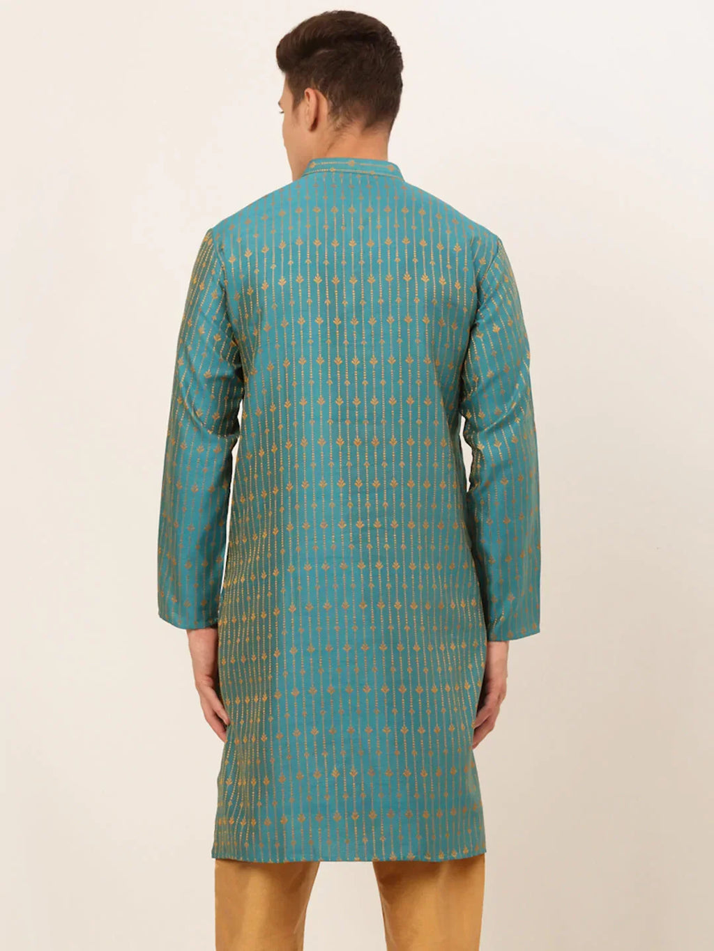 Jompers Men's Blue Embroidered Kurta Only | Grocsy