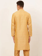 Jompers Men's Golden Embroidered Kurta Only | Grocsy