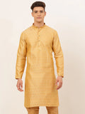 Jompers Men's Golden Embroidered Kurta Only | Grocsy