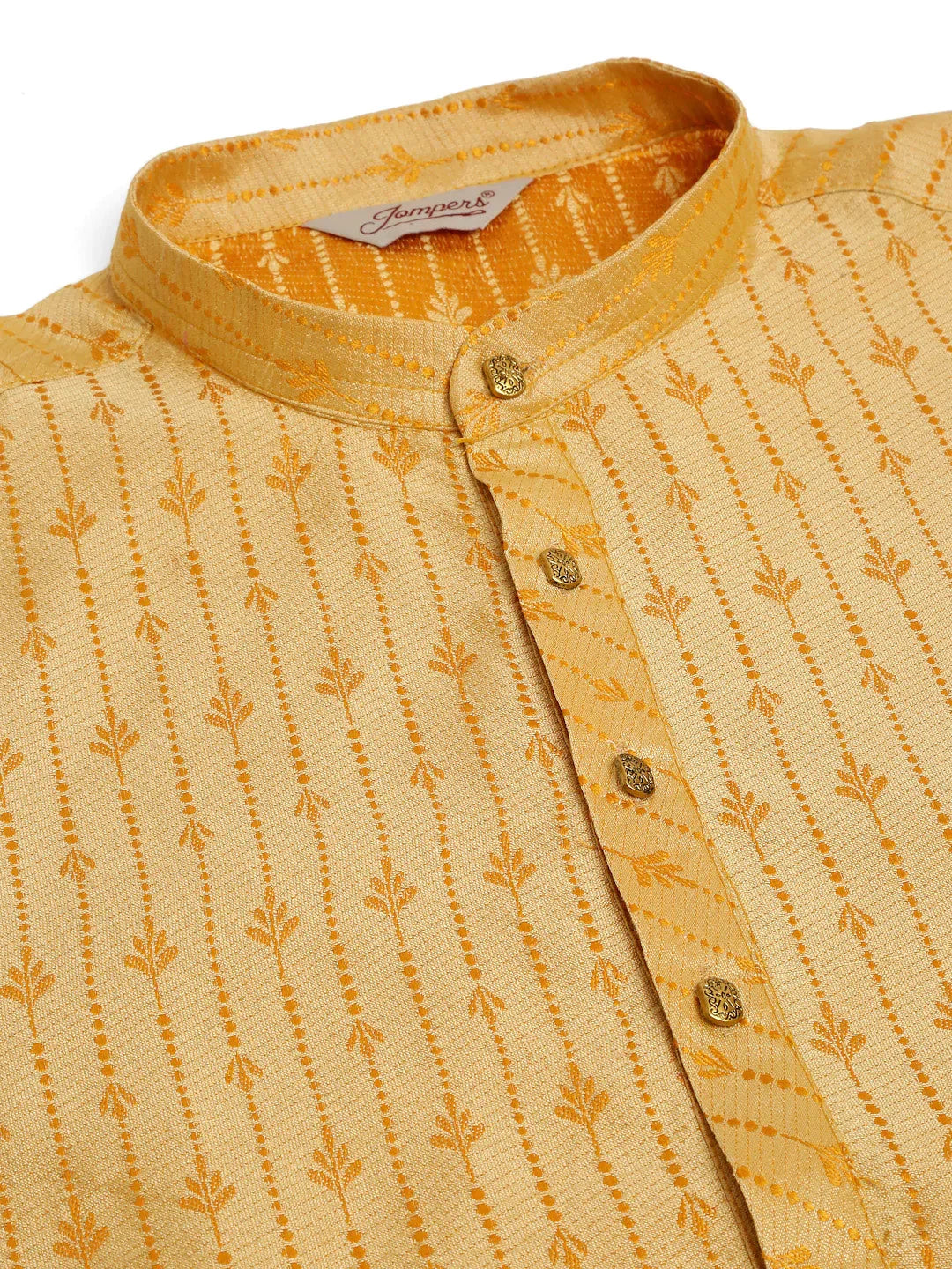 Jompers Men's Golden Embroidered Kurta Only | Grocsy