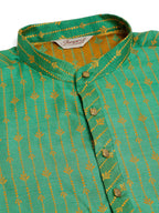 Jompers Men's Green Embroidered Kurta Only | Grocsy