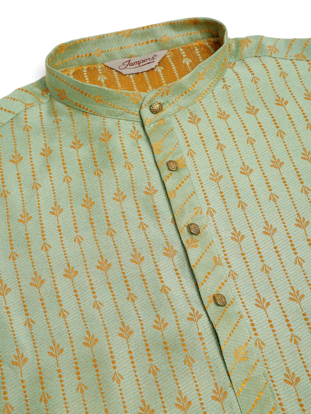 Jompers Men's Lime Green Embroidered Kurta Only | Grocsy
