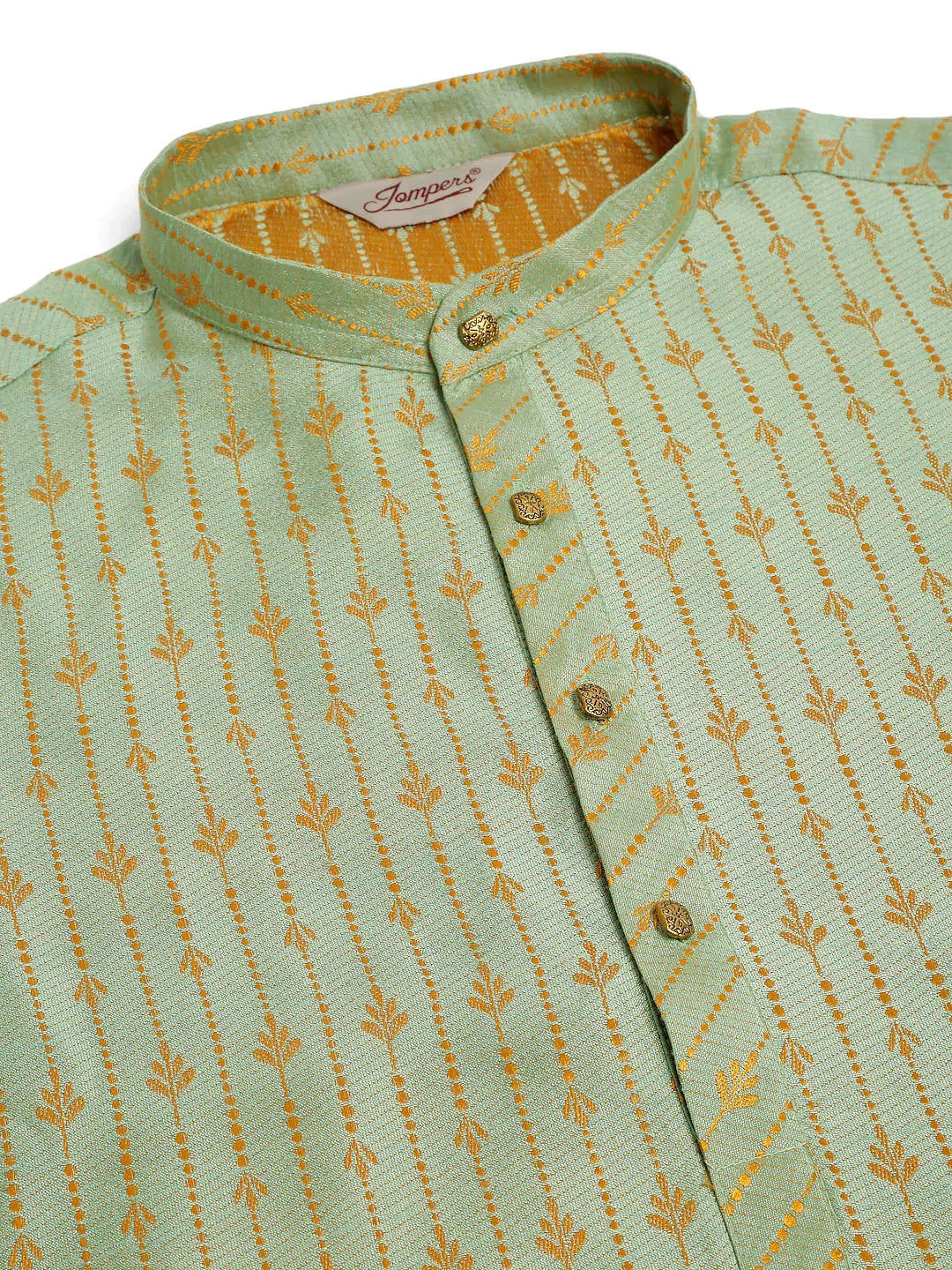 Jompers Men's Lime Green Embroidered Kurta Only | Grocsy