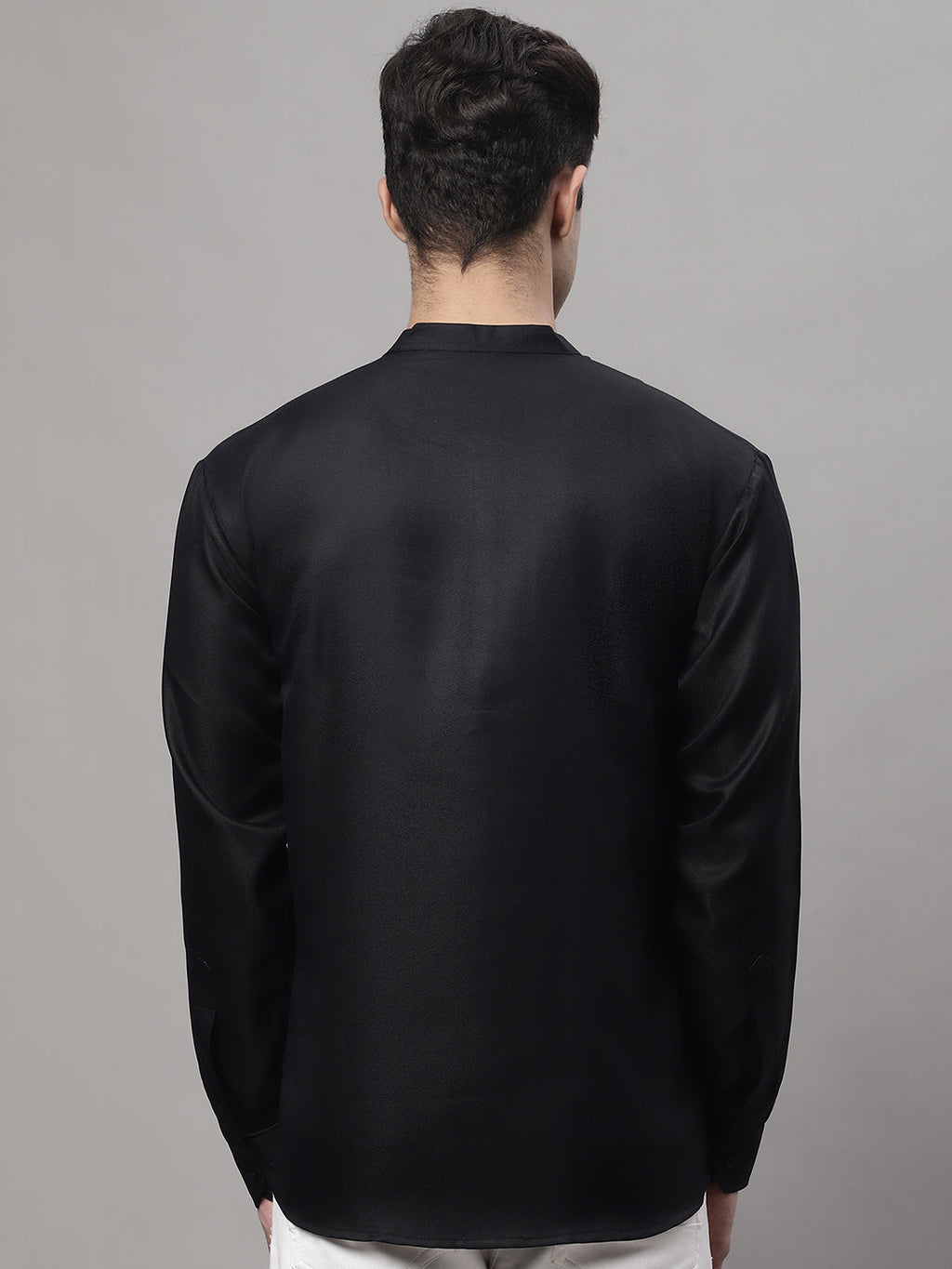 Jompers Men's Black Solid Short Kurta | Grocsy