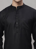 Jompers Men's Black Solid Short Kurta | Grocsy