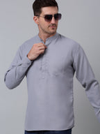 Jompers Men's Black Solid Short Kurta | Grocsy
