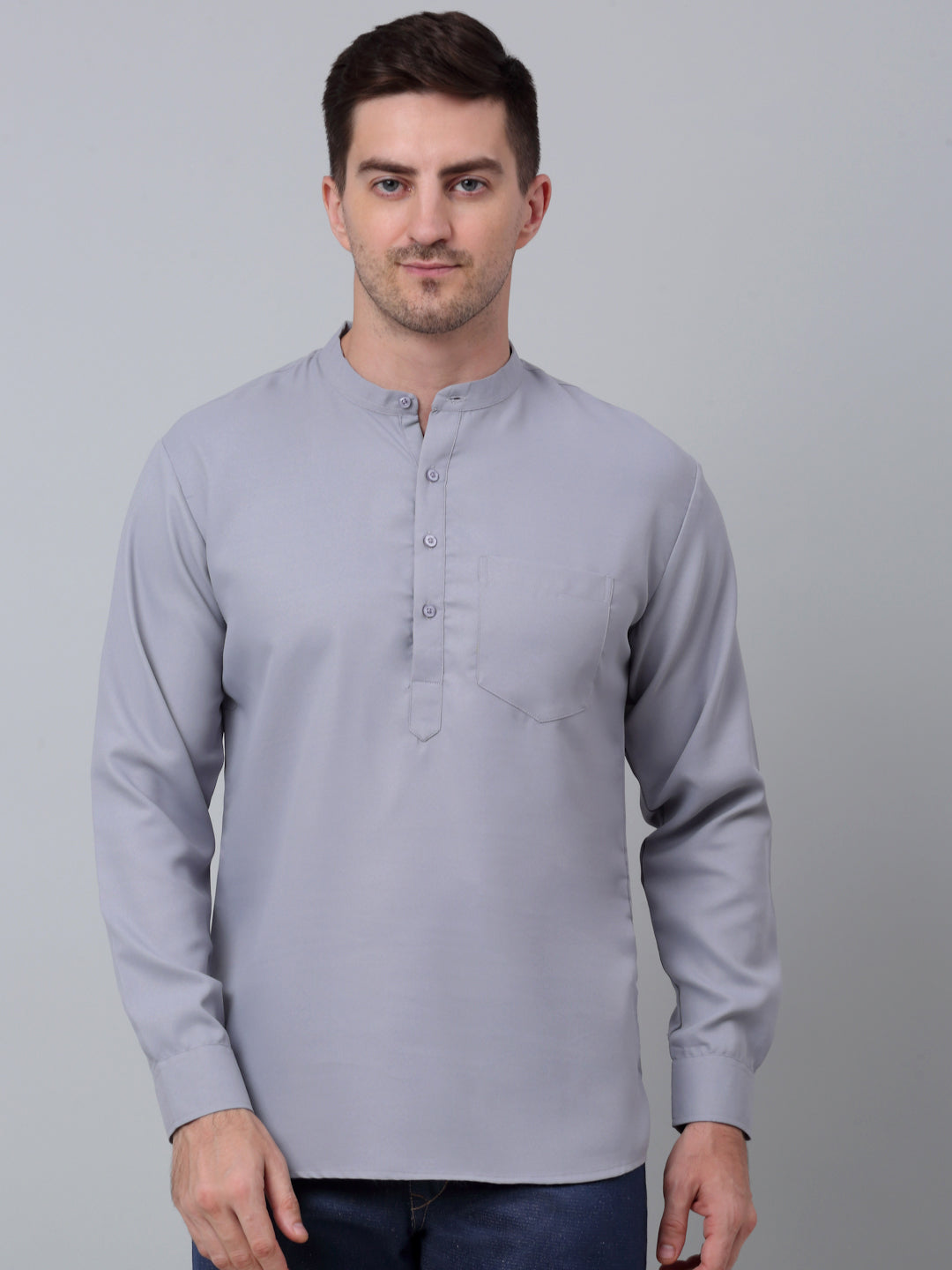 Jompers Men's Black Solid Short Kurta | Grocsy