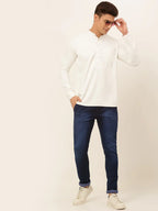 Jompers Men's White Solid Cotton Short Kurta - White | Grocsy
