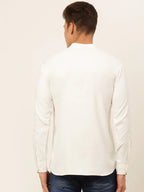 Jompers Men's White Solid Cotton Short Kurta - White | Grocsy