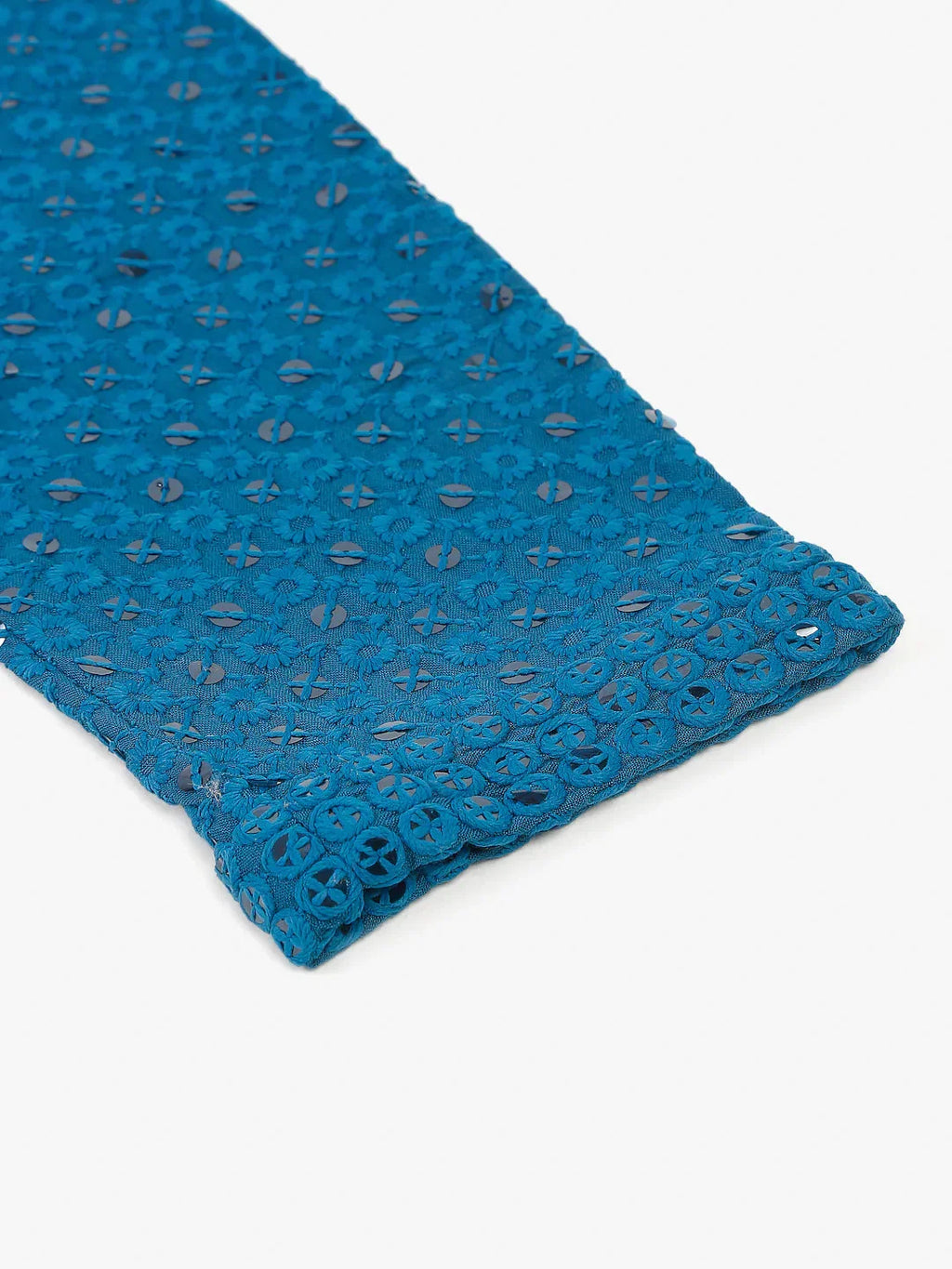 Jompers Men's Blue Chikankari Embroidered and Sequence Kurta Only | Grocsy