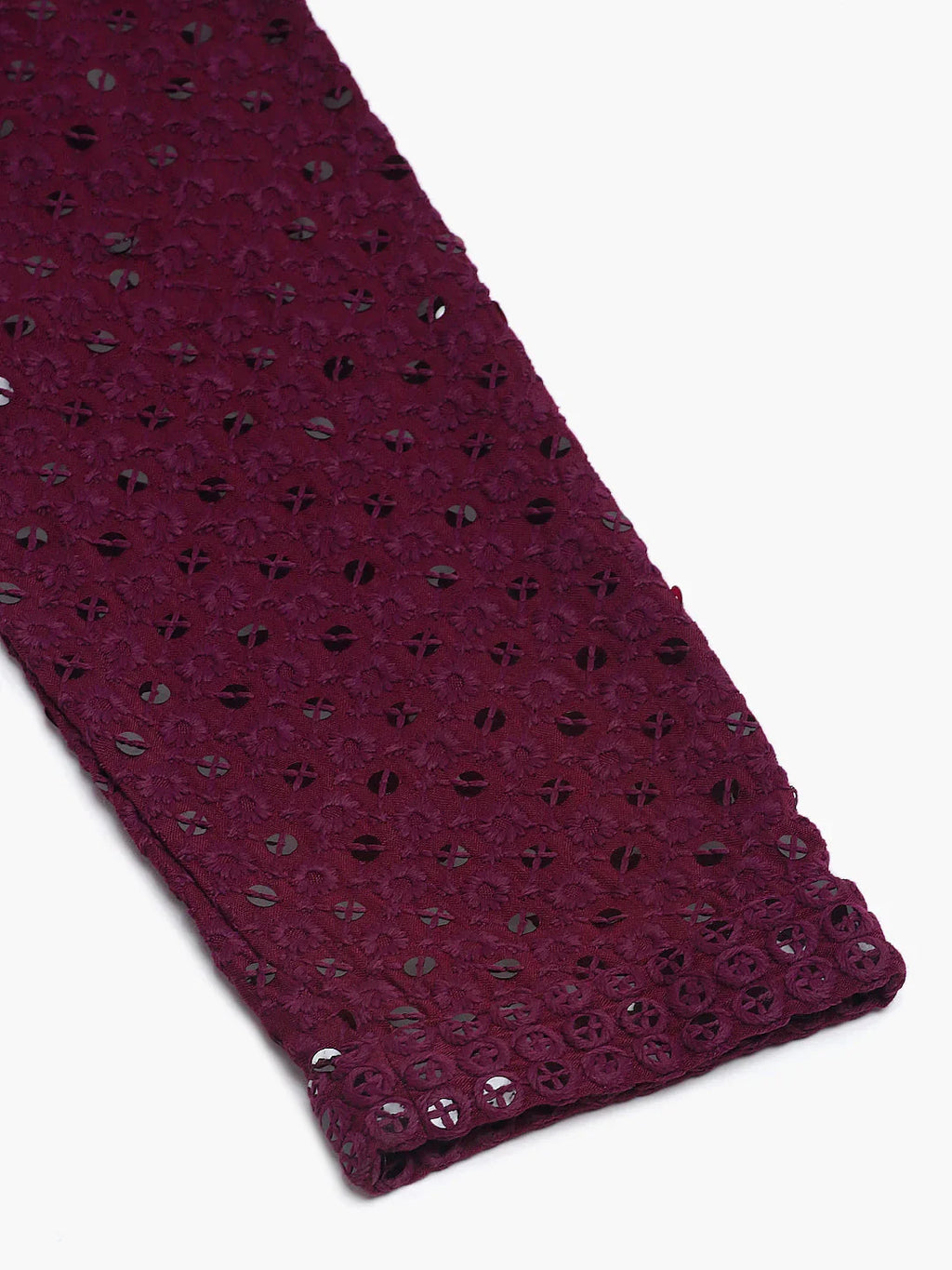 Jompers Men's Purple Chikankari Embroidered and Sequence Kurta Only | Grocsy