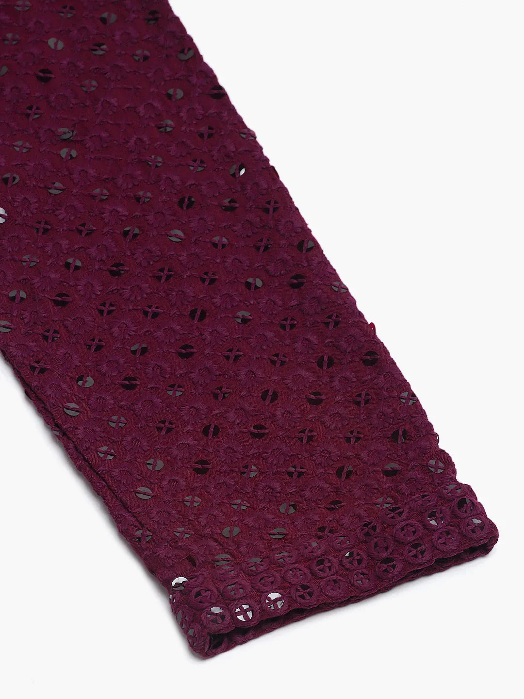 Jompers Men's Purple Chikankari Embroidered and Sequence Kurta Only | Grocsy