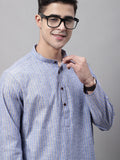 Jompers Men's Blue and White Striped Kurta | Grocsy
