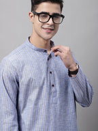 Jompers Men's Blue and White Striped Kurta | Grocsy