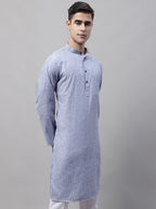 Jompers Men's Blue and White Striped Kurta | Grocsy