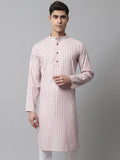 Jompers Men's Orange and White Striped Kurta | Grocsy
