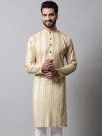 Jompers Men's Beige Geomatric Printed Kurta | Grocsy