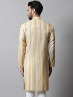 Jompers Men's Beige Geomatric Printed Kurta | Grocsy