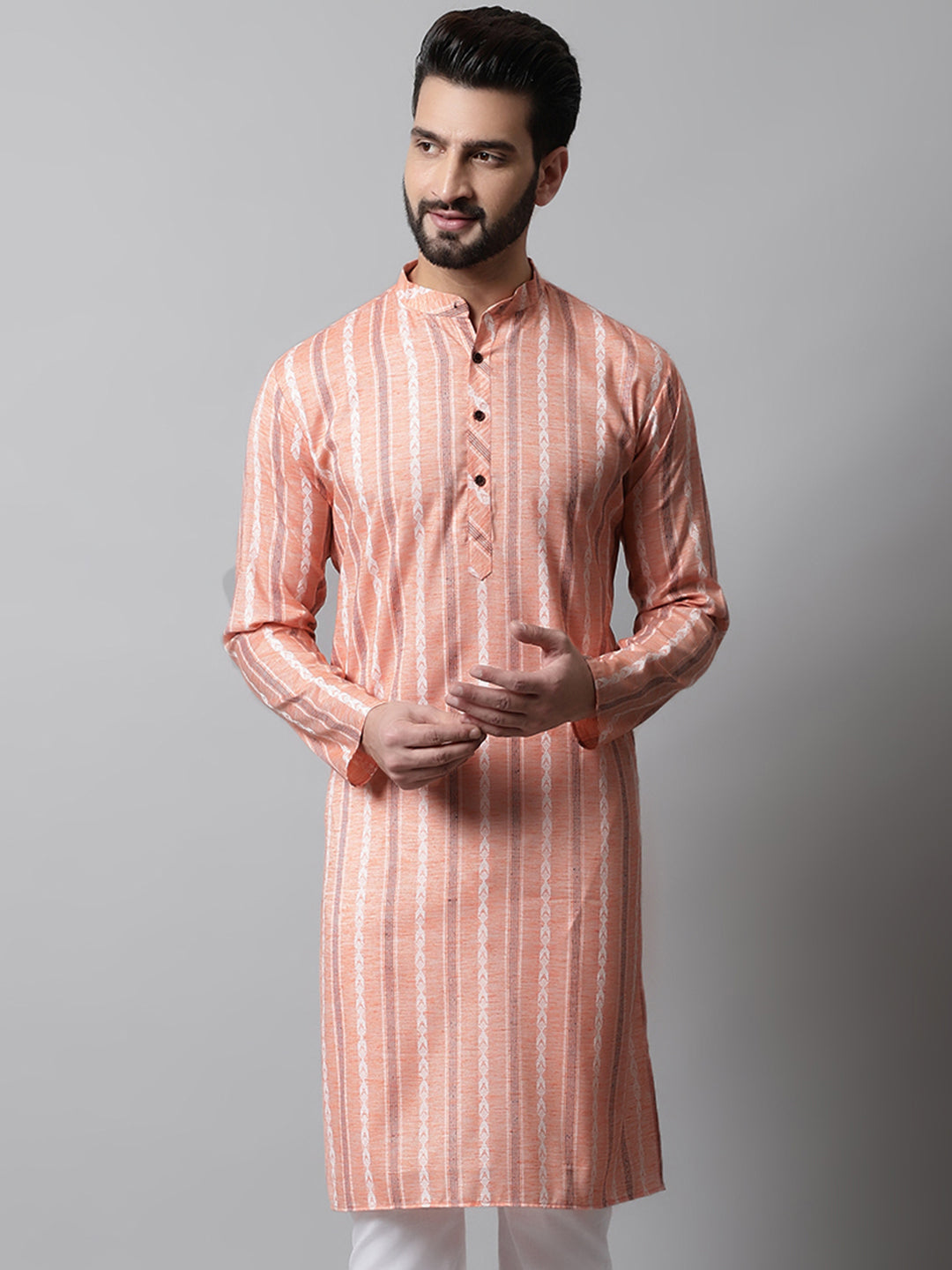Jompers Men's Coral Geomatric Printed Kurta | Grocsy