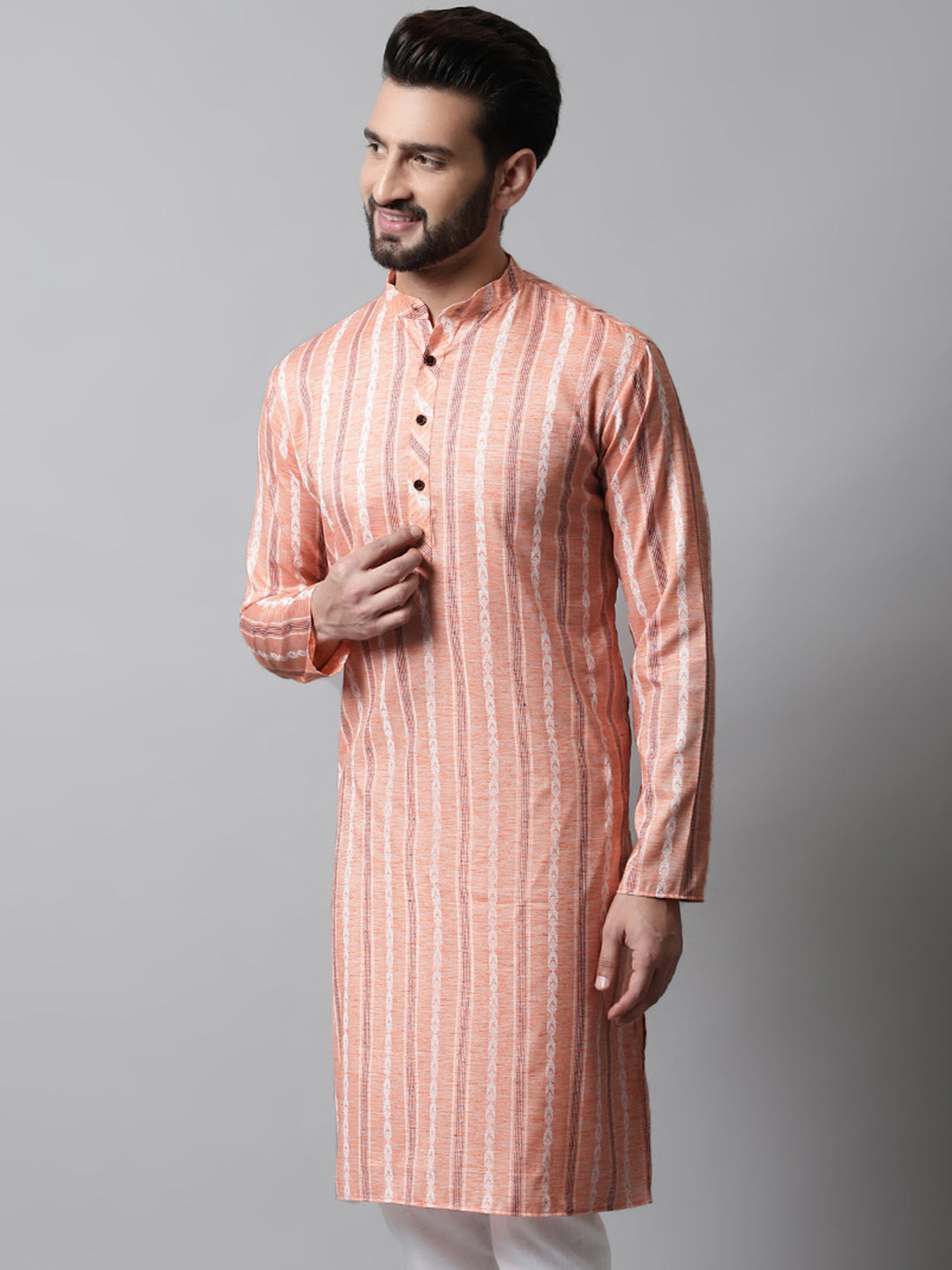 Jompers Men's Coral Geomatric Printed Kurta | Grocsy