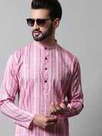 Jompers Men's Pink Geomatric Printed Kurta | Grocsy