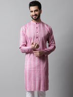Jompers Men's Pink Geomatric Printed Kurta | Grocsy