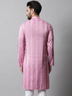 Jompers Men's Pink Geomatric Printed Kurta | Grocsy