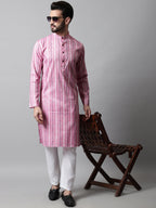 Jompers Men's Pink Geomatric Printed Kurta | Grocsy
