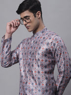 Jompers Men's Blue Digital Printed Kurta | Grocsy