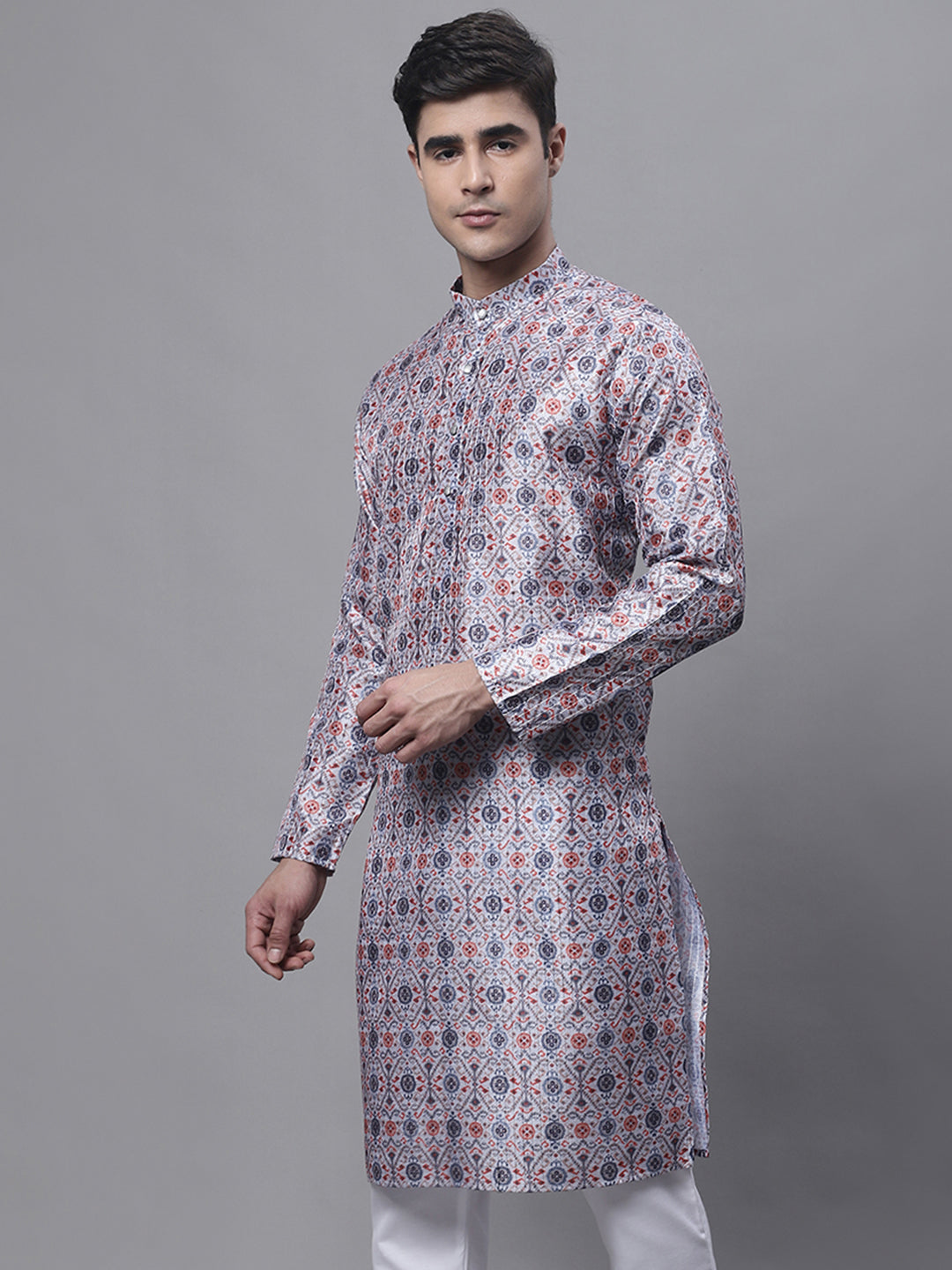 Jompers Men's Blue Digital Printed Kurta | Grocsy