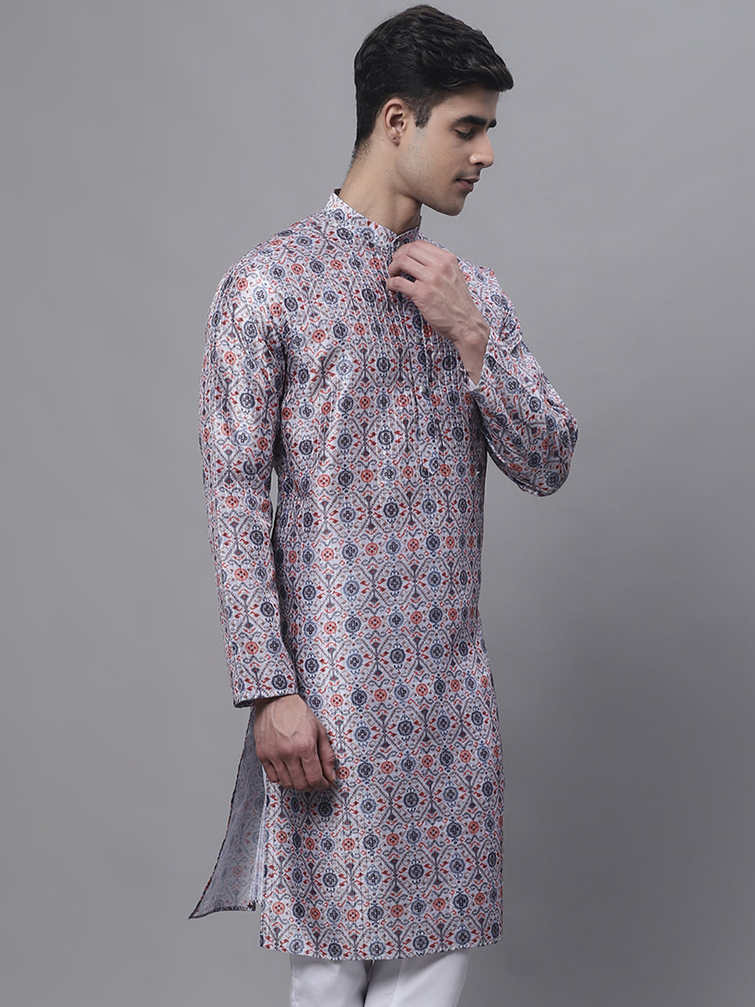 Jompers Men's Blue Digital Printed Kurta | Grocsy