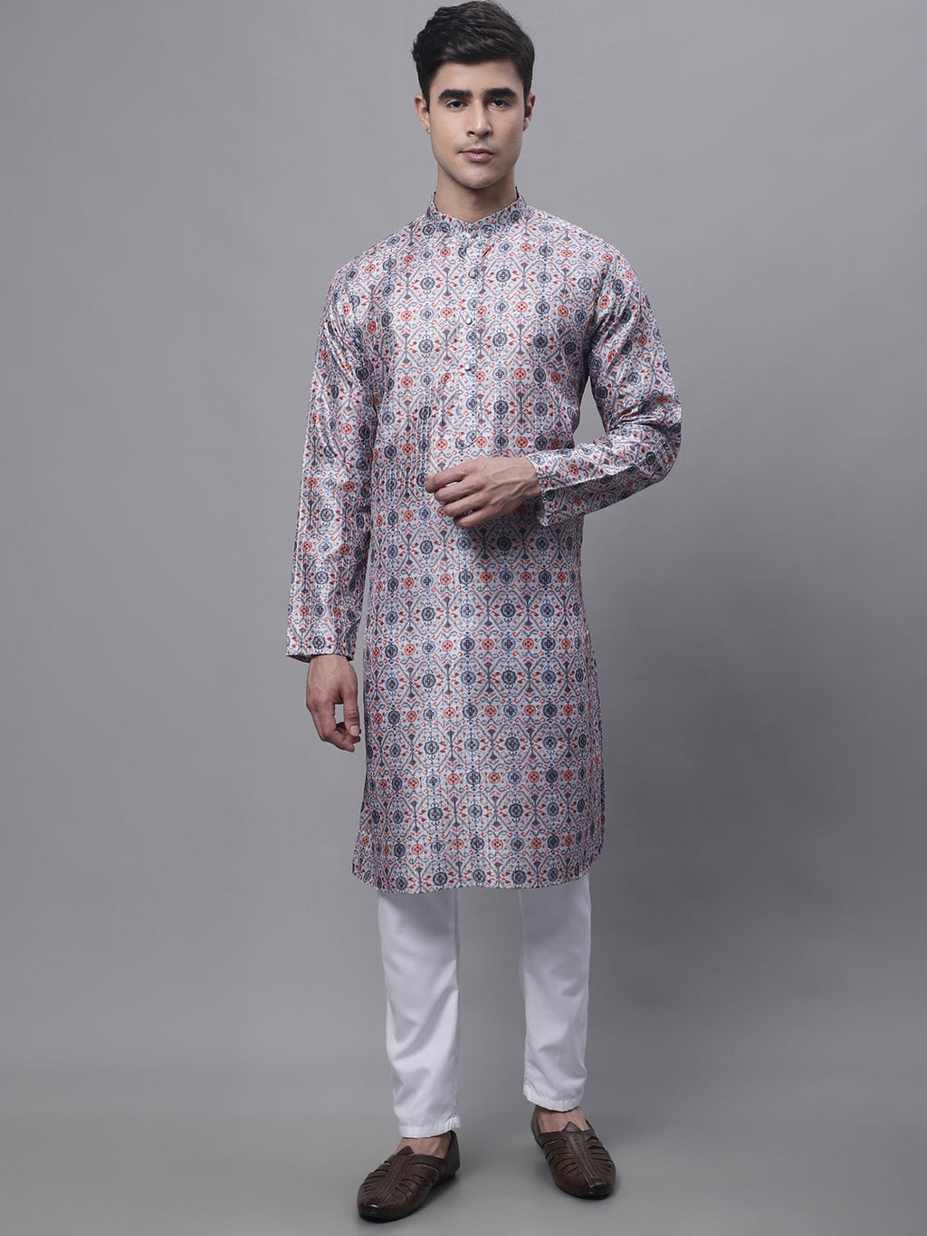 Jompers Men's Blue Digital Printed Kurta | Grocsy