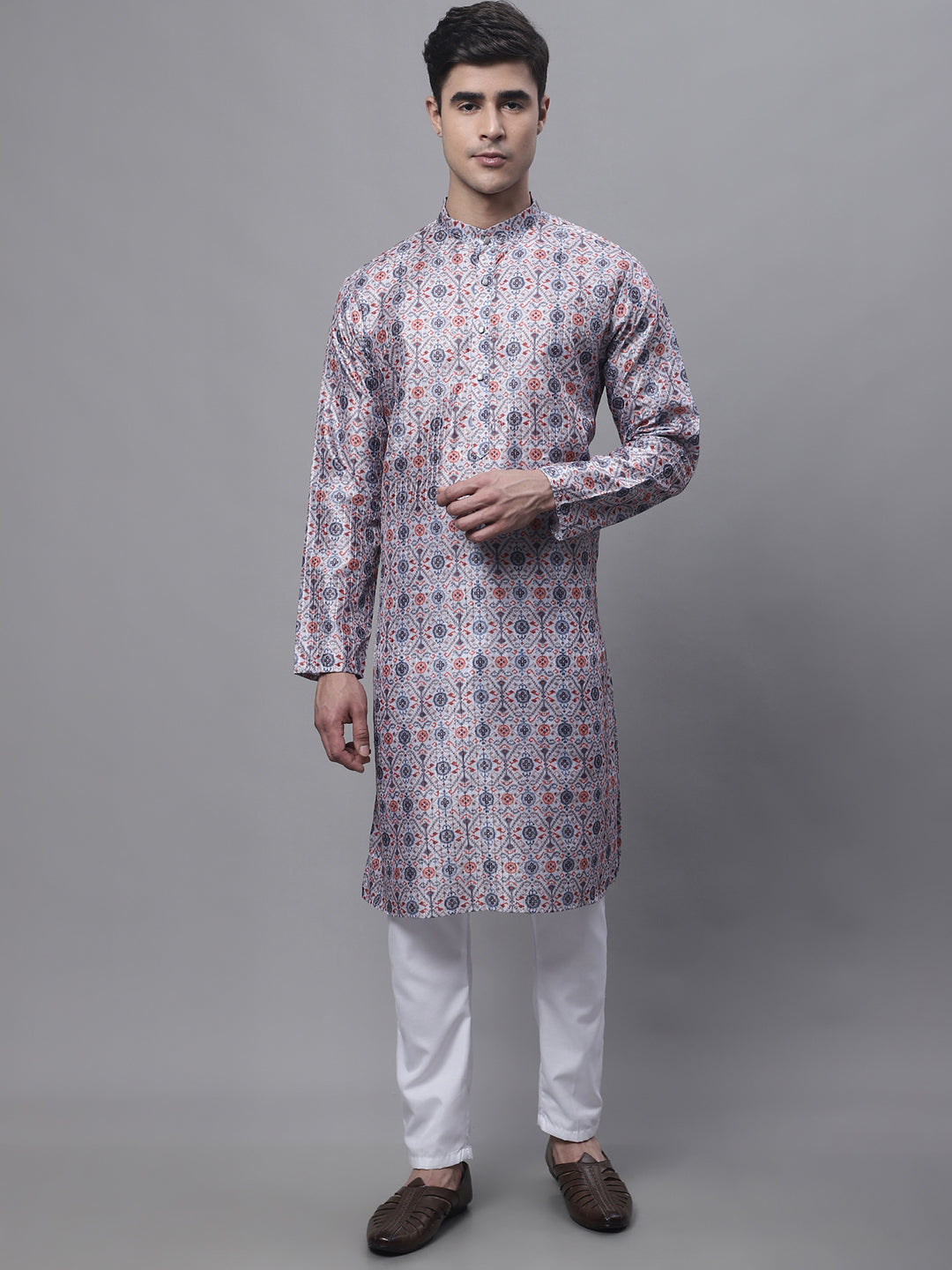 Jompers Men's Blue Digital Printed Kurta | Grocsy