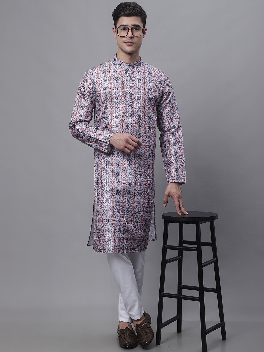 Jompers Men's Blue Digital Printed Kurta | Grocsy