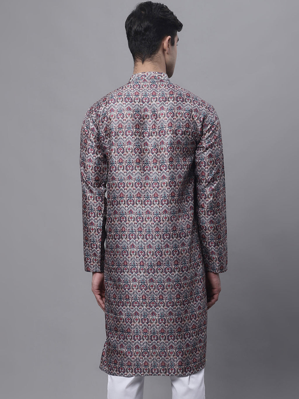 Jompers Men's Maroon Digital Printed Kurta | Grocsy