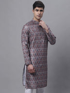 Jompers Men's Maroon Digital Printed Kurta | Grocsy
